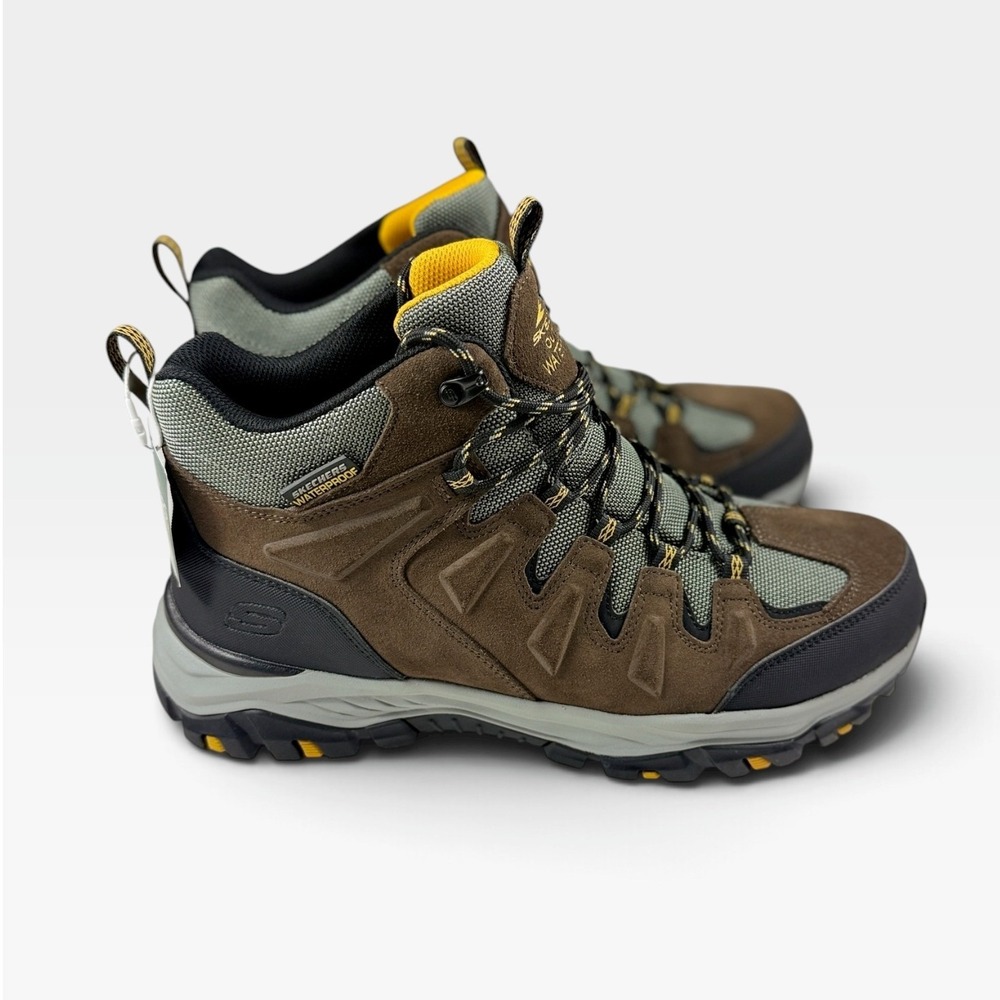 Skechers Hiking Boots Rickter Branson 204910 Mens 12 Khaki Waterproof NEW